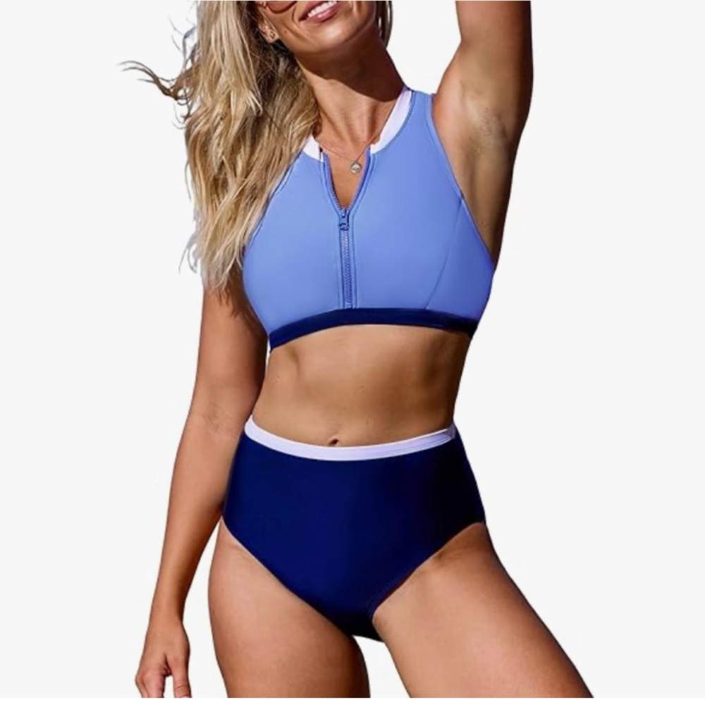 CUPSHE  Tri-Colored  Women's  Two Piece Swim Set